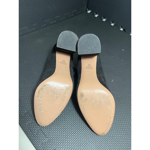 Lewit Made In Italy Womens Black Suede Block Heel Size 39.5 - Picture 6 of 8